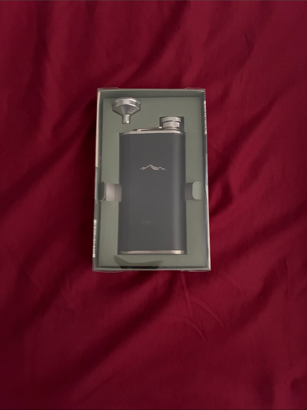 Matte Black Stainless Hip Flask with Funnel